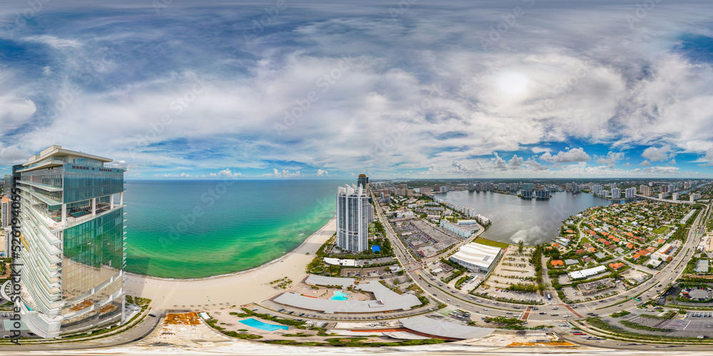 360 VR photo Sunny Isles Beach FL highrise towers on the beach