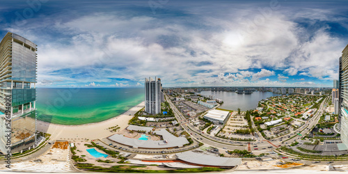 Highrise towers and lowrise motels Sunny Isles Beach FL