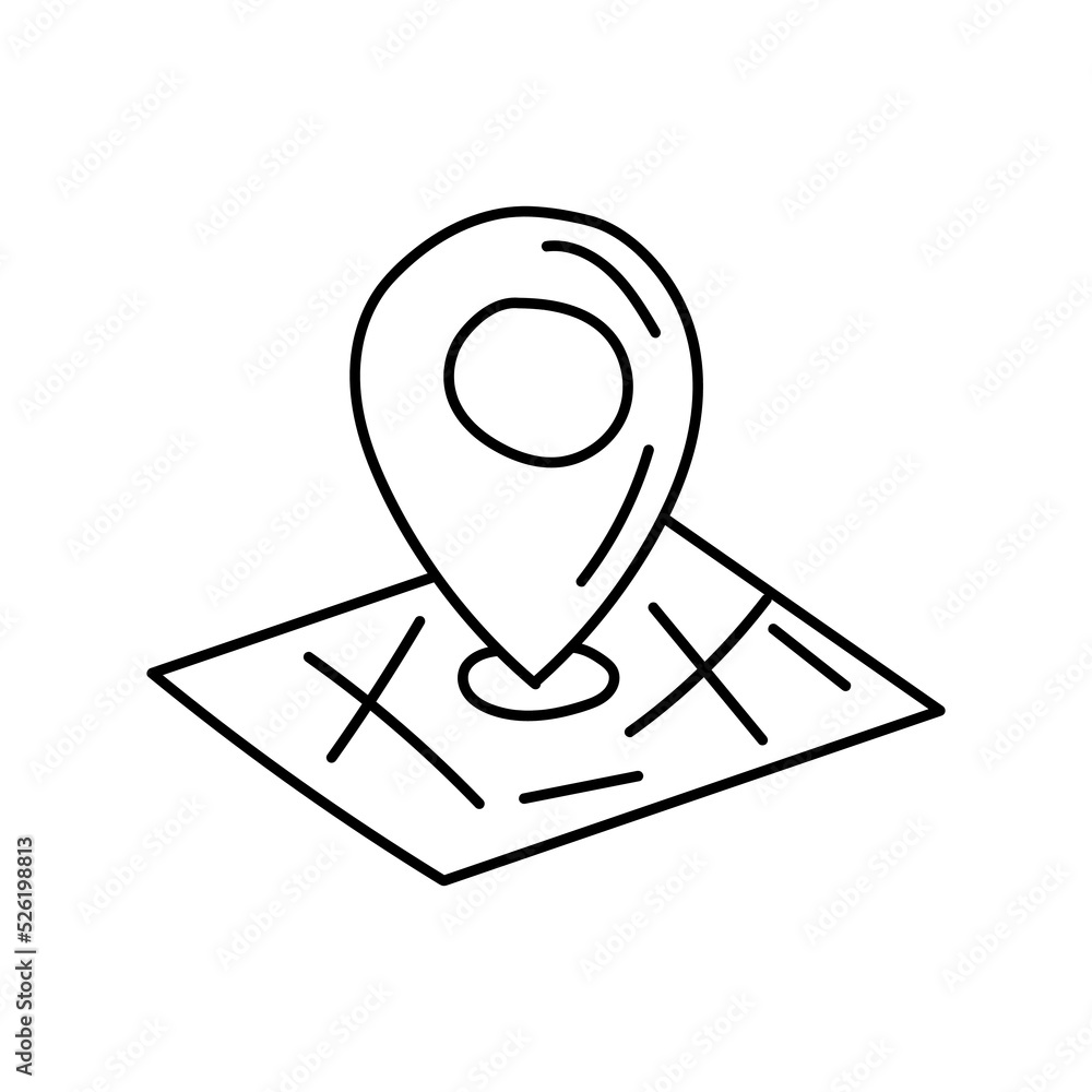 Location linear icon. sketch hand drawn Location. Navigation vector illustration doodle style Location linear icon. sketch hand drawn Location. Navigation vector illustration doodle style