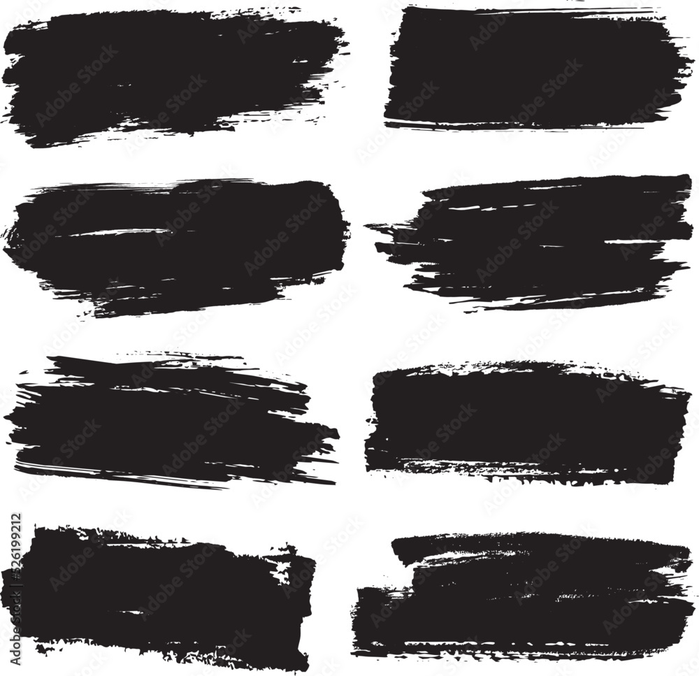 colección de manchas de pintura, pinceladas y brochazos vectoriales color negro grunge colección de manchas de pintura, pinceladas y brochazos vectoriales color negro grunge