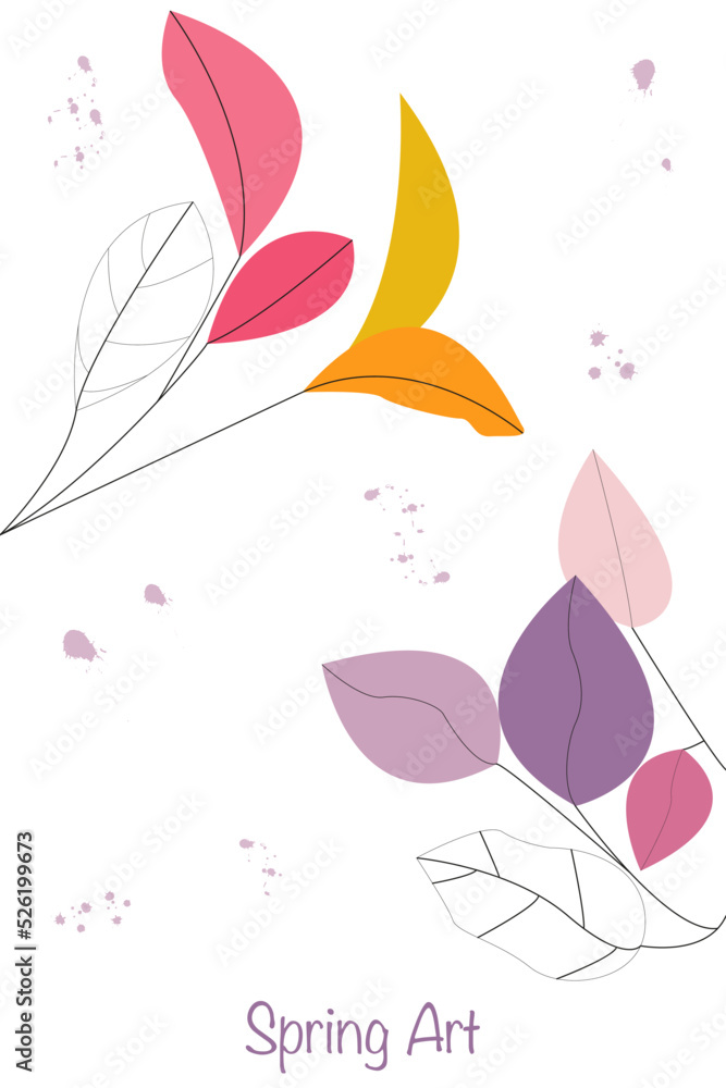 Vector illustration. Autumn leaves. Botanical vector collection isolated on white background suitable for wedding invitation, save the date, thank you or greeting card.