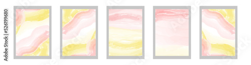 Vector set. Pink and yellow background for screensaver, cover and more.