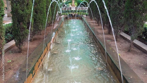 Tilt over the Fountain of Hort del Rei gardens near the Almudaina - Palma de Mallorca, Spain photo