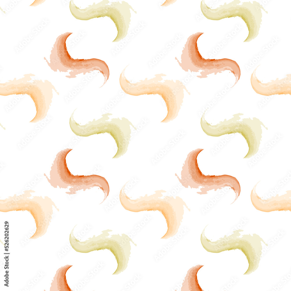 Colorful seamless pattern of rounded strokes in trendy autumnal colors in a watercolor style. Colorful seamless pattern of rounded strokes in trendy autumnal colors in a watercolor style.