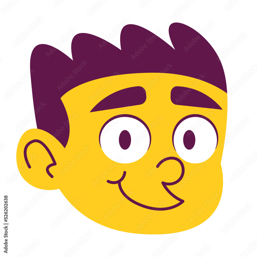 Fototapeta premium Isolated Man face hair comic people vector Illustration