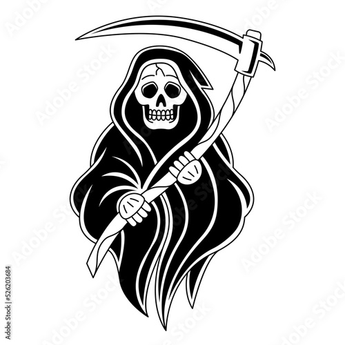 Isolated reaper tattoo Death Halloween season Vector