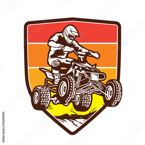 ATV Extreme sport racing, good for tshirt design, shop, rental and championship event logo