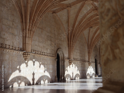 Shadows in Jerónimos monasteries in Belém, Portugal photo