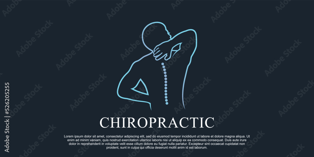Chiropractic massage logo design illustration for spine therapy with line art style Premium Vector Chiropractic massage logo design illustration for spine therapy with line art style Premium Vector