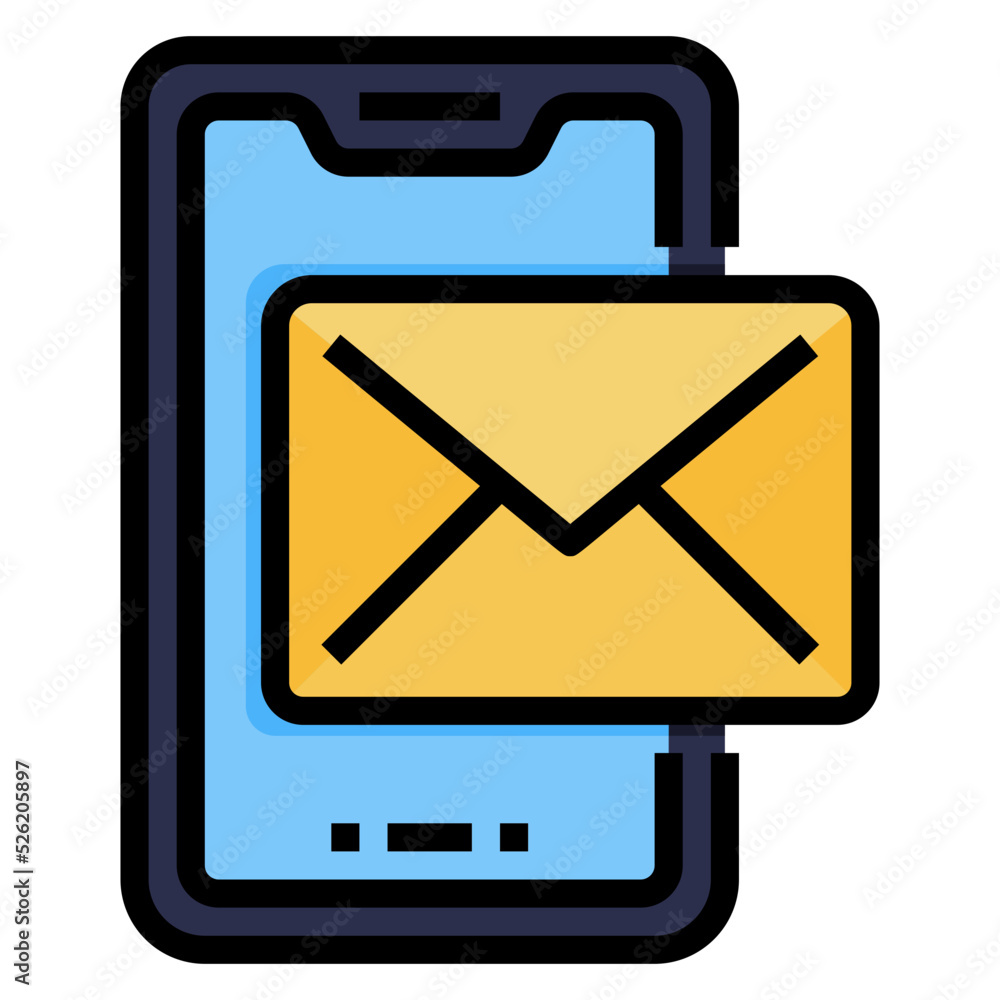 Phone Mail filled line color icon. Can be used for digital product, presentation, print design and more. Phone Mail filled line color icon. Can be used for digital product, presentation, print design and more.