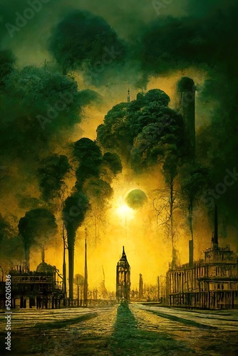 Victorian Era Climate Pollution Scene photo