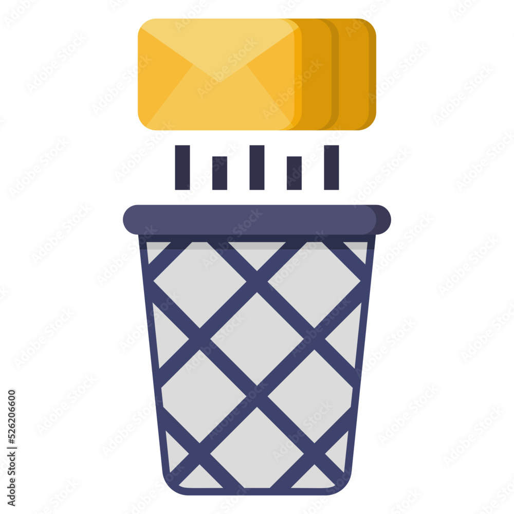 Recycle Bin Mail flat icon. Can be used for digital product, presentation, print design and more. Recycle Bin Mail flat icon. Can be used for digital product, presentation, print design and more.