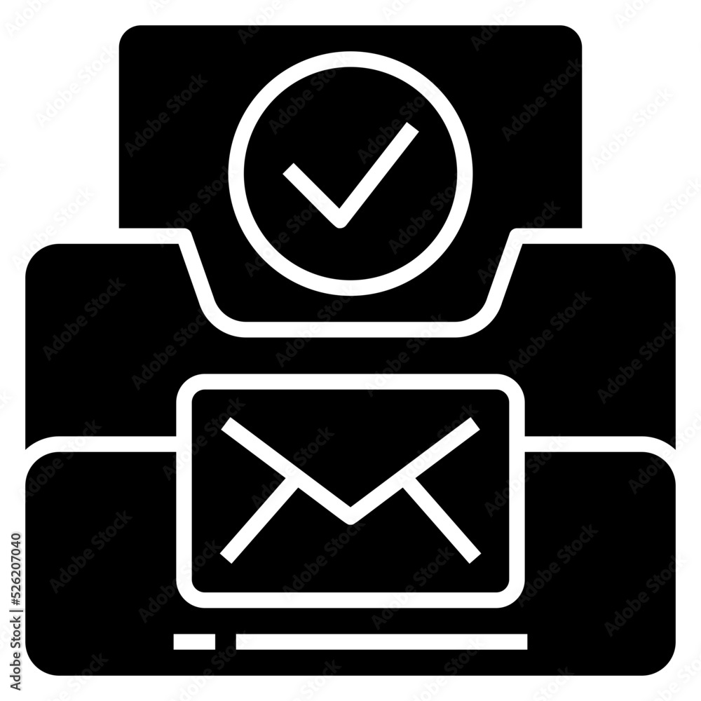 Archive Success glyph icon. Can be used for digital product, presentation, print design and more. Archive Success glyph icon. Can be used for digital product, presentation, print design and more.