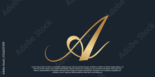 Monogram logo design initial letter a for business with golden gradient color concept Premium Vector
