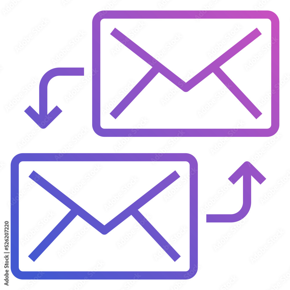 Email Exchange line gradient icon. Can be used for digital product, presentation, print design and more. Email Exchange line gradient icon. Can be used for digital product, presentation, print design and more.