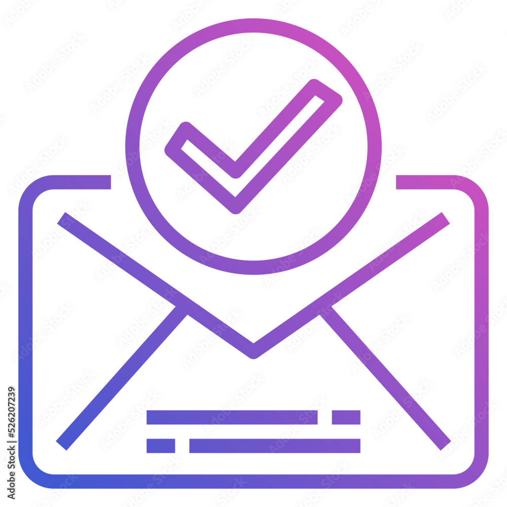 Success Mail line gradient icon. Can be used for digital product, presentation, print design and more. Success Mail line gradient icon. Can be used for digital product, presentation, print design and more.