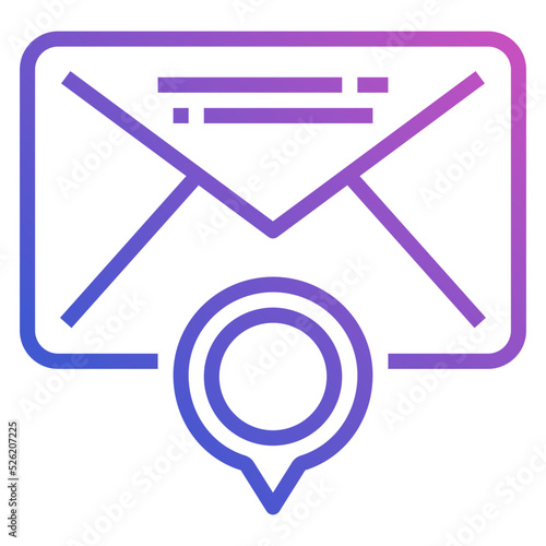 Email Location line gradient icon. Can be used for digital product, presentation, print design and more.