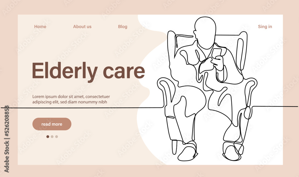 Programs for Seniors Landing Page Template. Elderly Health Care. Elderly care. Cartoon People Vector Illustration. Programs for Seniors Landing Page Template. Elderly Health Care. Elderly care. Cartoon People Vector Illustration.