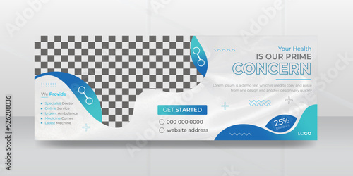 Dental care Medical healthcare services Facebook banner or clinical flyer and poster design template