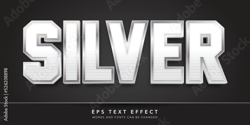 silver 3d editable text effect