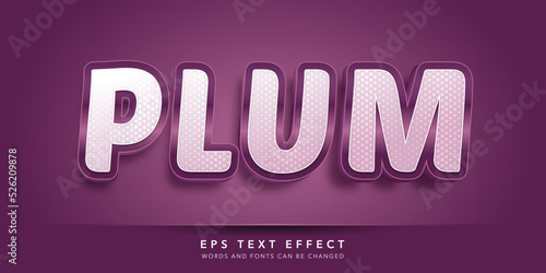 plum 3d editable text effect