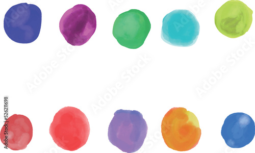 Set of watercolor circles