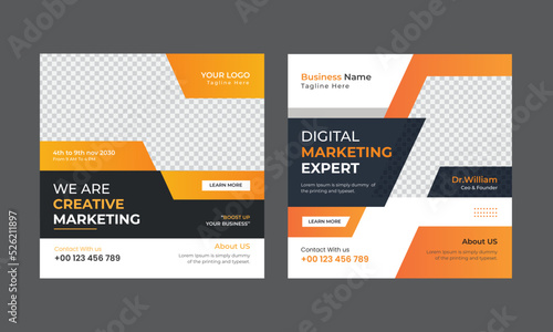 Digital marketing live webinar and corporate social media post template