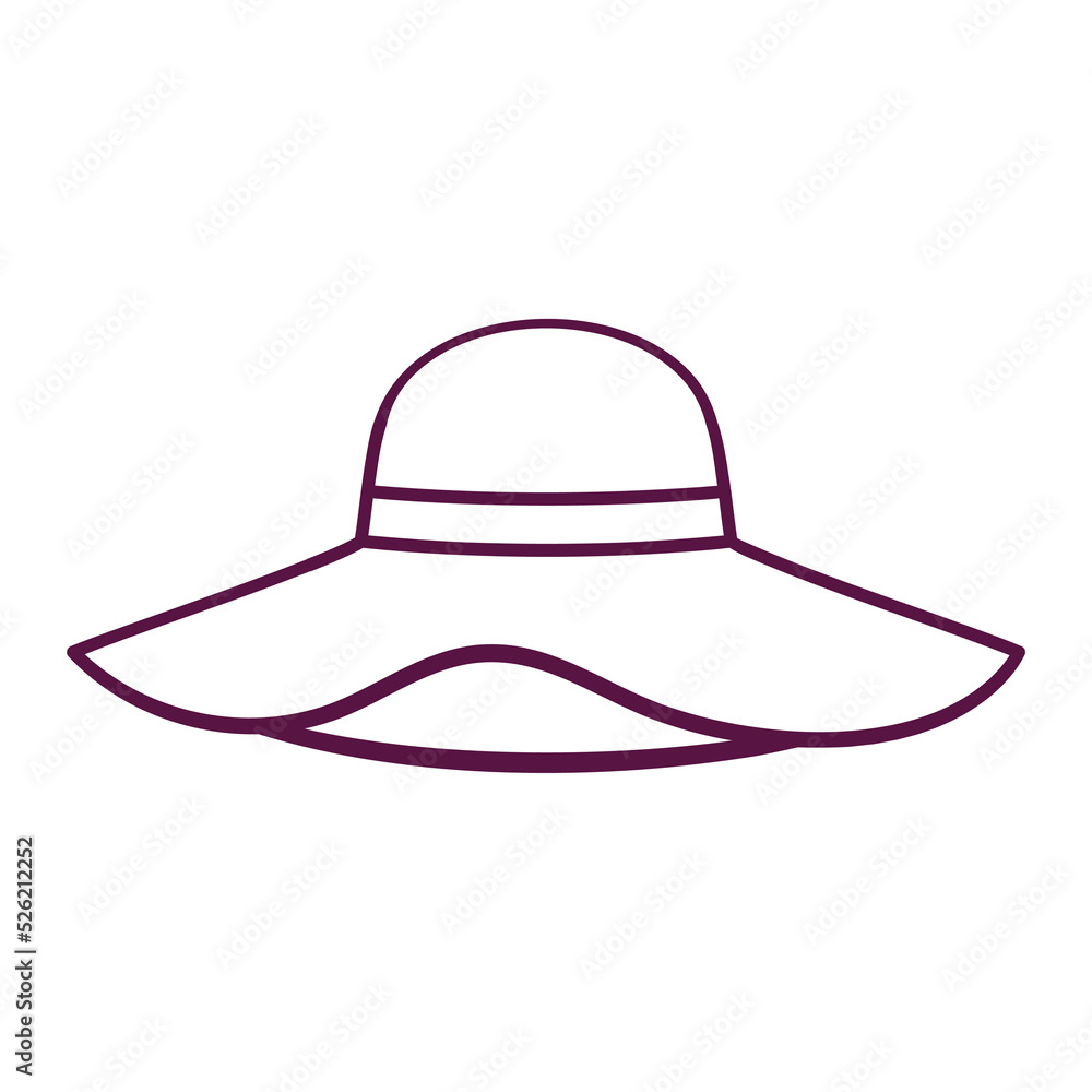 Isolated hat draw beach vector illustration Isolated hat draw beach vector illustration