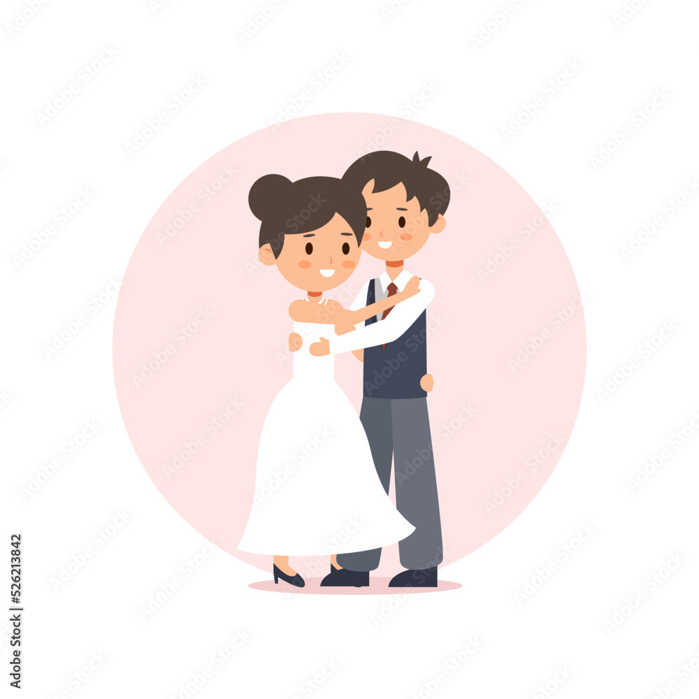 couple weding flat or cartoon illustration vector design couple weding flat or cartoon illustration vector design