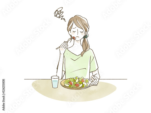Cuadro en lienzo 食欲がない女性