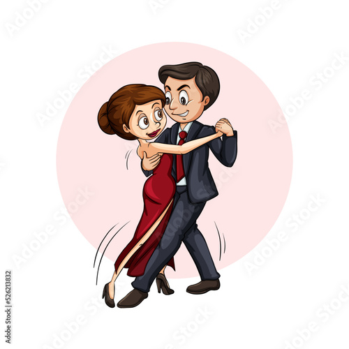 couple weding flat or cartoon illustration vector design photo