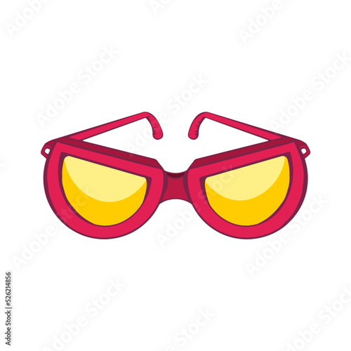 Isolated glasses beach vector illustration