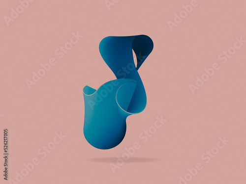 Abstract blue 3d figure of a song on a minimalistic background (ID: 526217005)