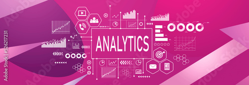 Analytics theme on a geometric pattern background
