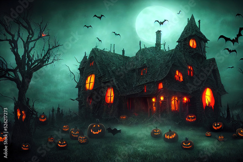 3D rendering Halloween pumpkin background
