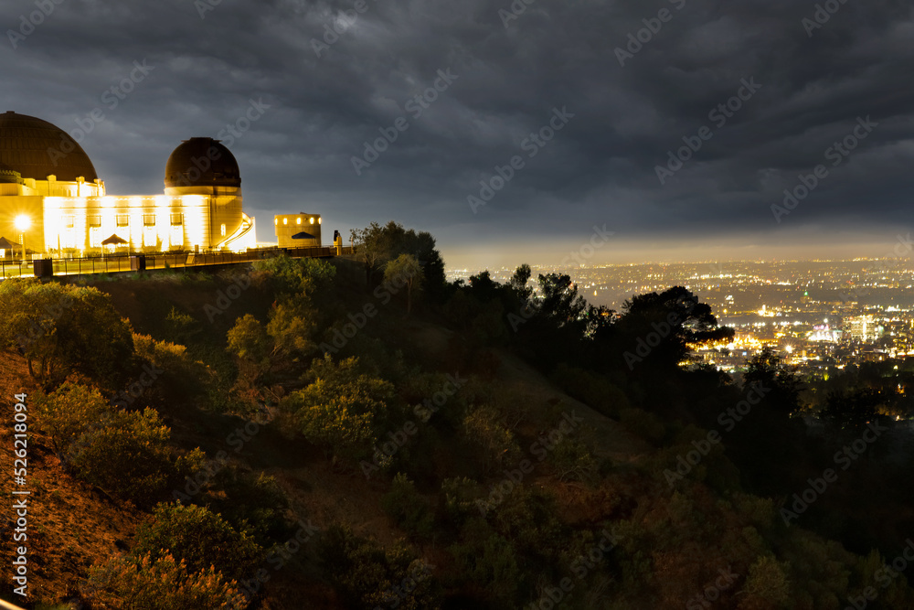 Griffith observatory at night