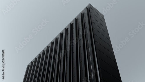 Fototapeta Naklejka Na Ścianę i Meble -  Architectural modern building design. Colorless black building design. Industrial building design. 3D render.