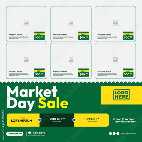 social media template design for supermarket promotion catalog