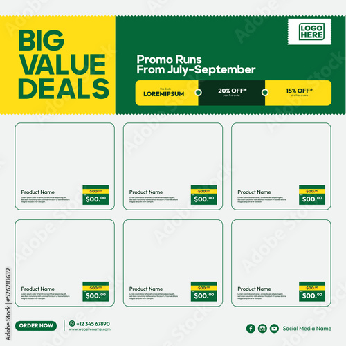 social media template for farm shop promotion catalog