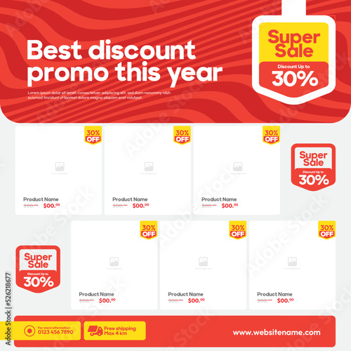social media template for supermarket product advertising catalog