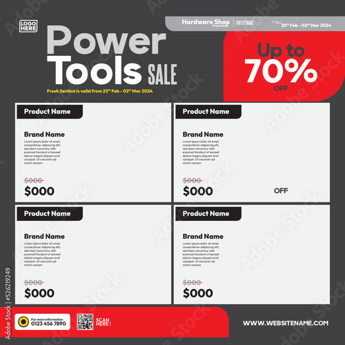 modern social media template design for hardware store products