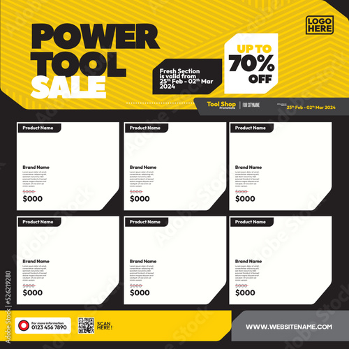 social media template design for hardware store product catalog