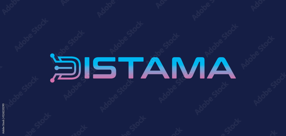 vector graphic of initial D digital technology logo design for technology with business card