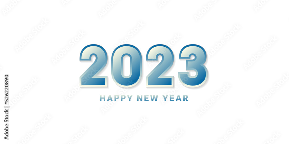 flat design happy new year 2023 on white background