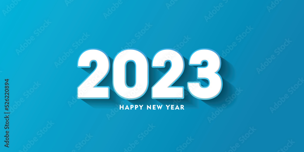 happy new year 2023 flat design on turquoise blue background happy new year 2023 flat design on turquoise blue background