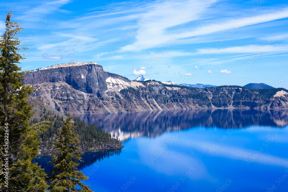 Beautiful view at the Crater Lake in the Crater Lake National Park in Oregon, USA 