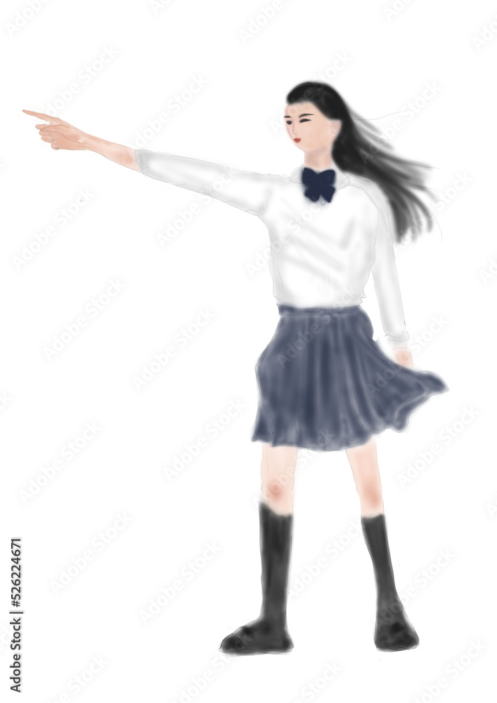 希望を指し示す女の子 希望を指し示す女の子