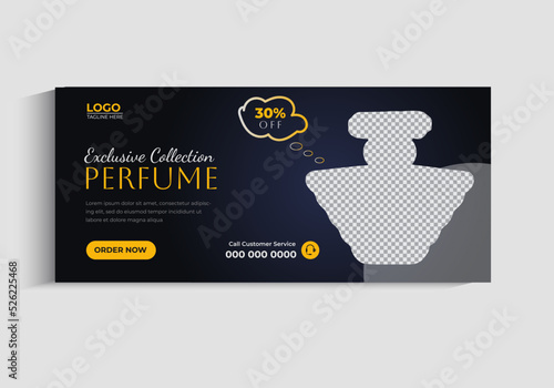 Elegant perfume or fragrance social media Facebook cover template
