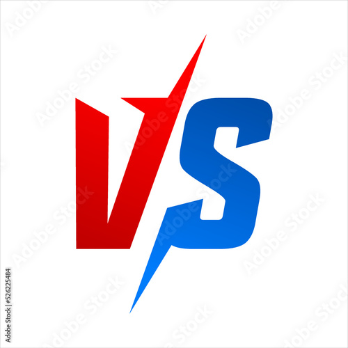 Vs or versus text icon vector badge isolated on white background