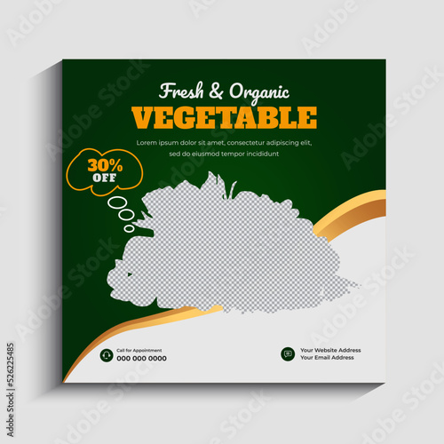 Fresh organic vegetable delivery social media or Instagram post template